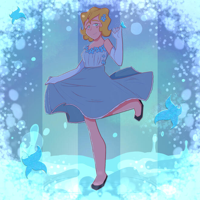 Full-Body Character, Main Art Style, Shaded, Simple BG, Props